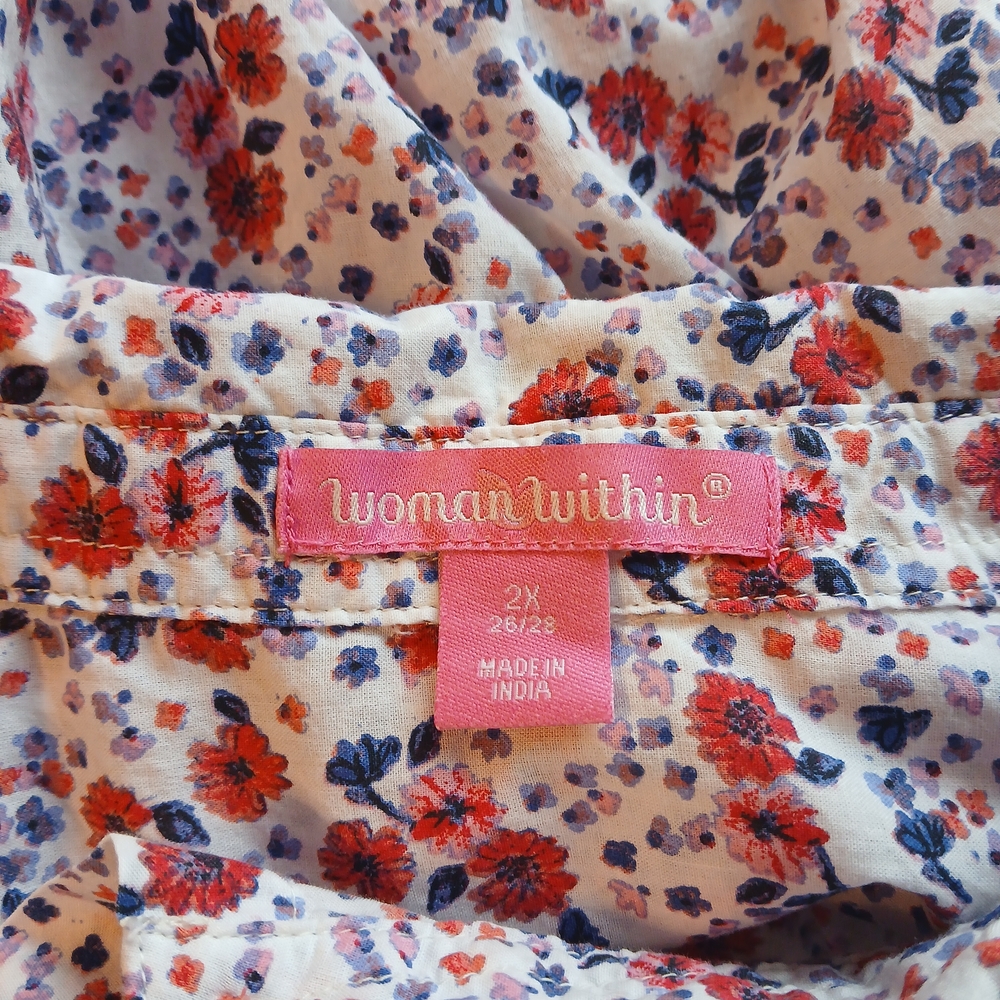 Woman Within Floral Top Size 2X - Picture 4 of 4